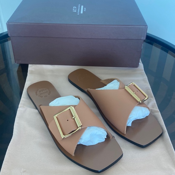 ATP atelier leather sandals in brown - Picture 1 of 5